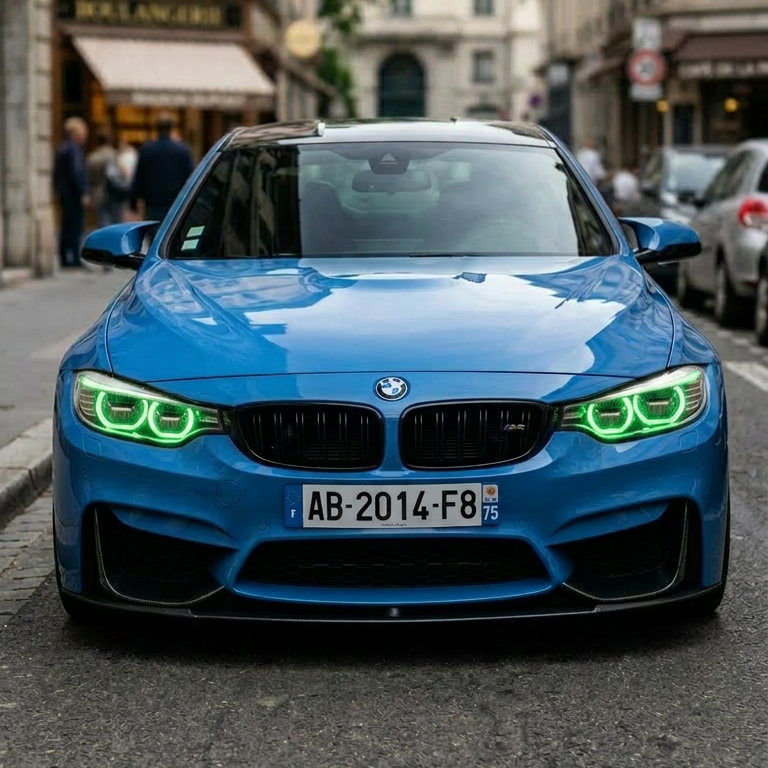 Angel Eyes pour BMW M3, M4 & Série 4, F80, F82, F83, F32, F33, F36 (2014-2018) – Phares LED Adaptatifs uniquement